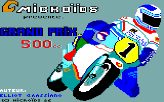 500 cc Grand Prix (Thomson TO) screenshot: Title screen