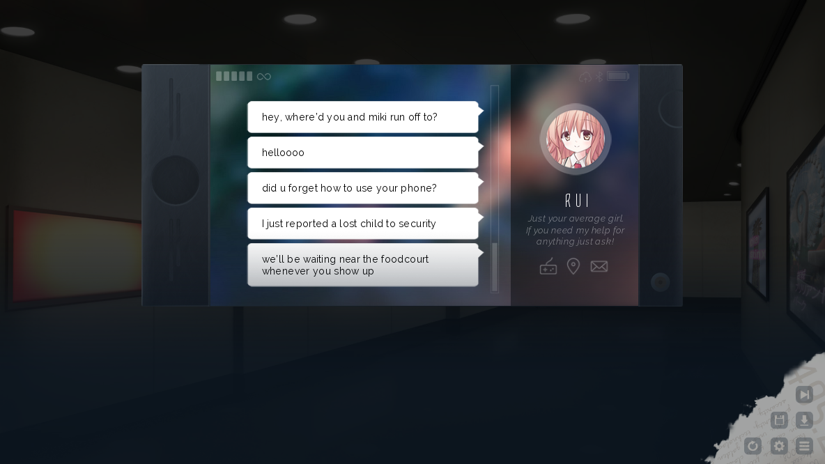 Lucid9: Inciting Incident (Linux) screenshot: A look at the phone UI