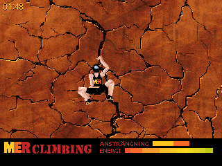 MER Adventure Climbing (DOS) screenshot: I lost my grip