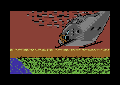 Navy Seal (Commodore 64) screenshot: Got to winch down here