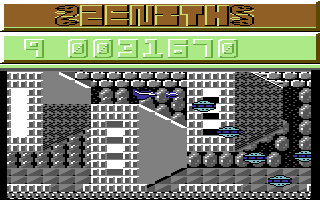 Zenith (Commodore 64) screenshot: Avoid the walls.