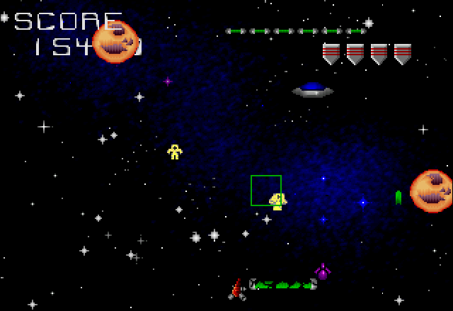 Mad Bodies (Jaguar) screenshot: Level 4 - UFO!