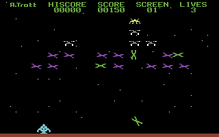 Xerons (Commodore 64) screenshot: Blast the aliens.