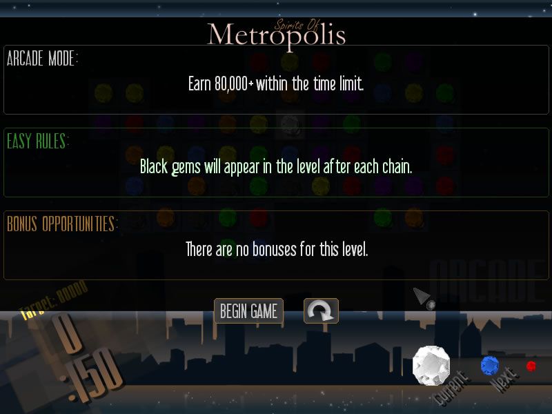 Spirits of Metropolis (Windows) screenshot: A short introduction before starting a level.