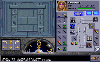 Eye of the Beholder II: The Legend of Darkmoon (DOS) screenshot: Another day, another tower, another set of strange symbols, another inventory full of junk. This vacation has been going on for too long