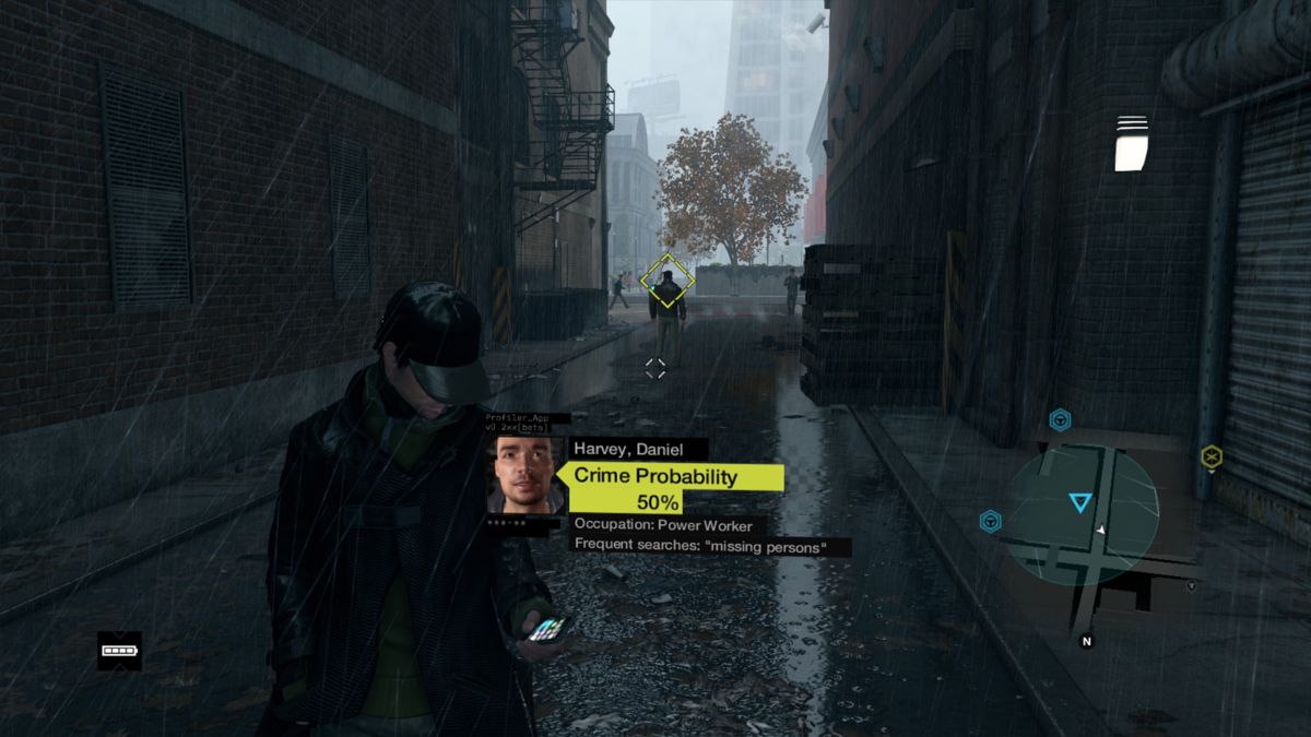 Watch_Dogs (PlayStation 4) screenshot: Following the suspect and then try to stop him before he actually commits a crime.