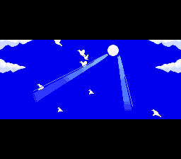 Tengai Makyō Zero (SNES) screenshot: Light and birds...