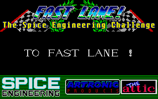 Fast Lane! The Spice Engineering Challenge (Atari ST) screenshot: Menu