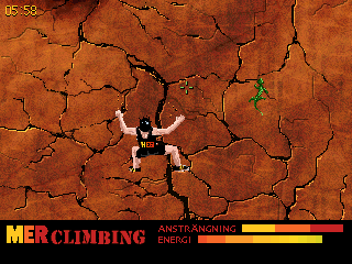 MER Adventure Climbing (DOS) screenshot: Oh no I'm falling down