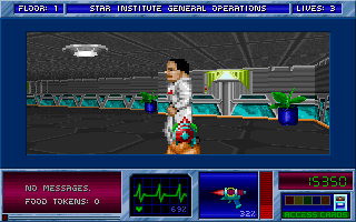 Blake Stone: Aliens of Gold (DOS) screenshot: watch out who to kill