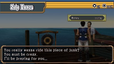 Kingdom of Paradise (PSP) screenshot: Ship House - travel fast around the world.