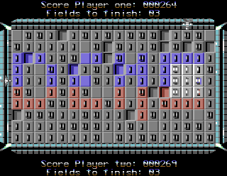 Hyper Aggressive (Commodore 64) screenshot: Moving the squares.