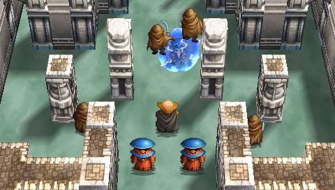 The Legend of Heroes: A Tear of Vermillion (PSP) screenshot: Attack on the Bardus Priest at the Cathedral