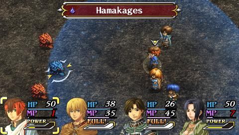 The Legend of Heroes: A Tear of Vermillion (PSP) screenshot: Combat – selecting target for attack