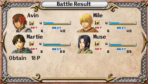 The Legend of Heroes: A Tear of Vermillion (PSP) screenshot: Battle results