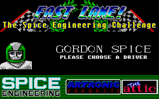 Fast Lane! The Spice Engineering Challenge (Atari ST) screenshot: Choose a driver