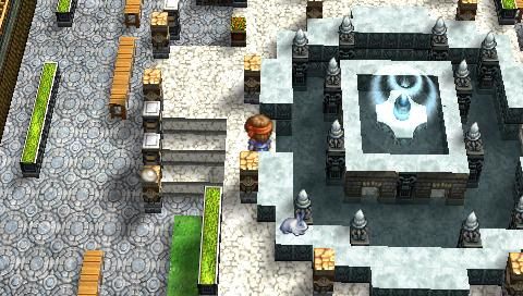 The Legend of Heroes: A Tear of Vermillion (PSP) screenshot: Fountain in Phildin city