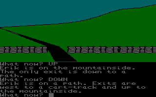 The Saga of Erik the Viking (Amstrad CPC) screenshot: On a track.