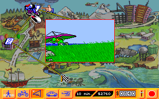 Quarky & Quaysoo's Turbo Science (DOS) screenshot: Quarky flies.