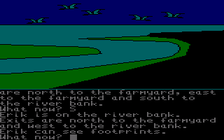 The Saga of Erik the Viking (Amstrad CPC) screenshot: On a river bank.