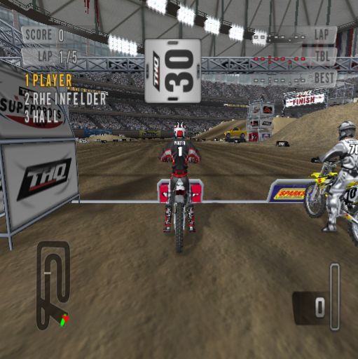 MX vs. ATV Unleashed (PlayStation 2) screenshot: This is the start of an MX race. Just waiting for the order to start