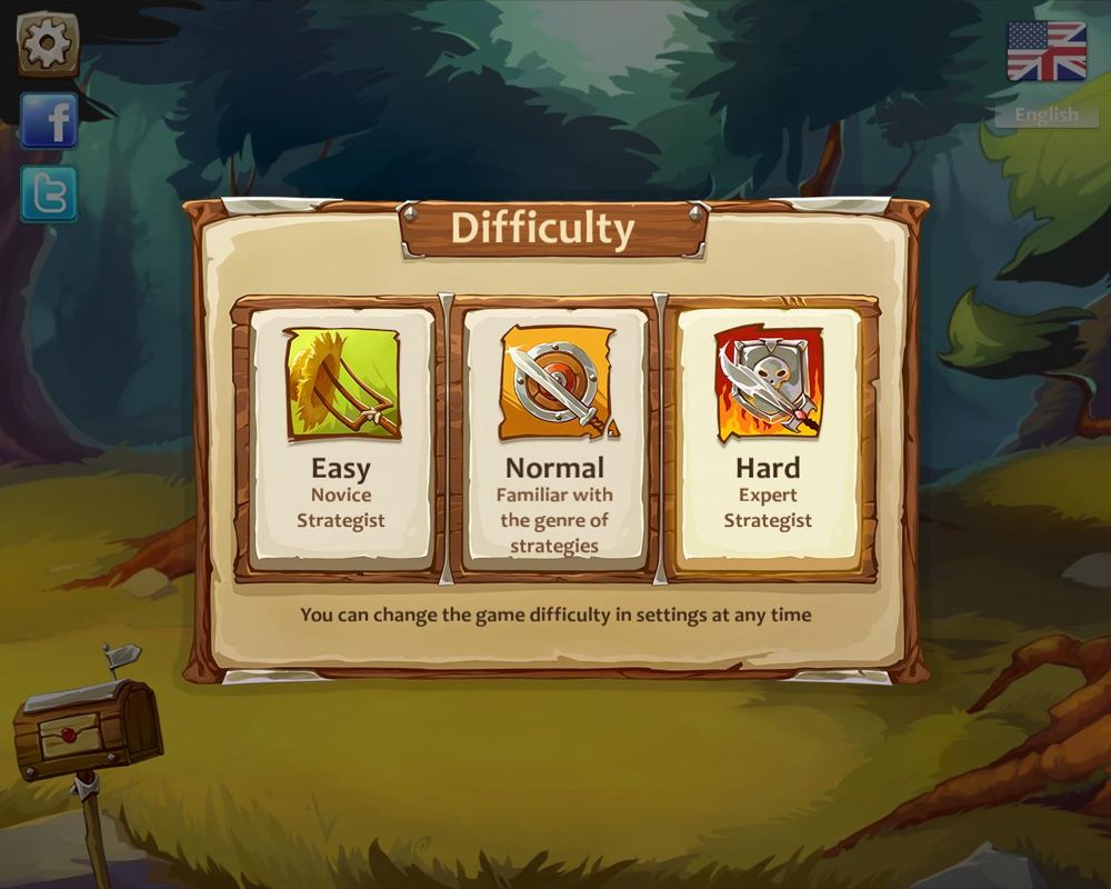 Braveland (Windows) screenshot: Difficulty setting - Hard obviously!