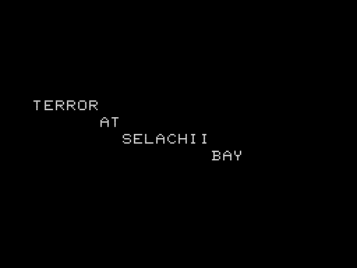 Terror at Selachii Bay (TRS-80) screenshot: Title Screen