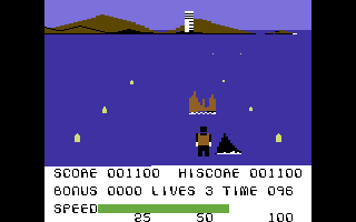 Waterski 3D (Commodore 64) screenshot: You crashed.