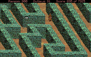 Conquests of the Longbow: The Legend of Robin Hood (DOS) screenshot: Don't worry, this maze is by far not as bad as it looks like!