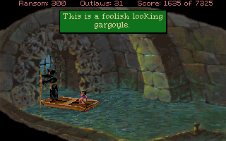 Conquests of the Longbow: The Legend of Robin Hood (DOS) screenshot: So now you have to become a gargoyle specialist, too?..