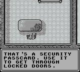 True Lies (Game Boy) screenshot: Passcards open locked doors