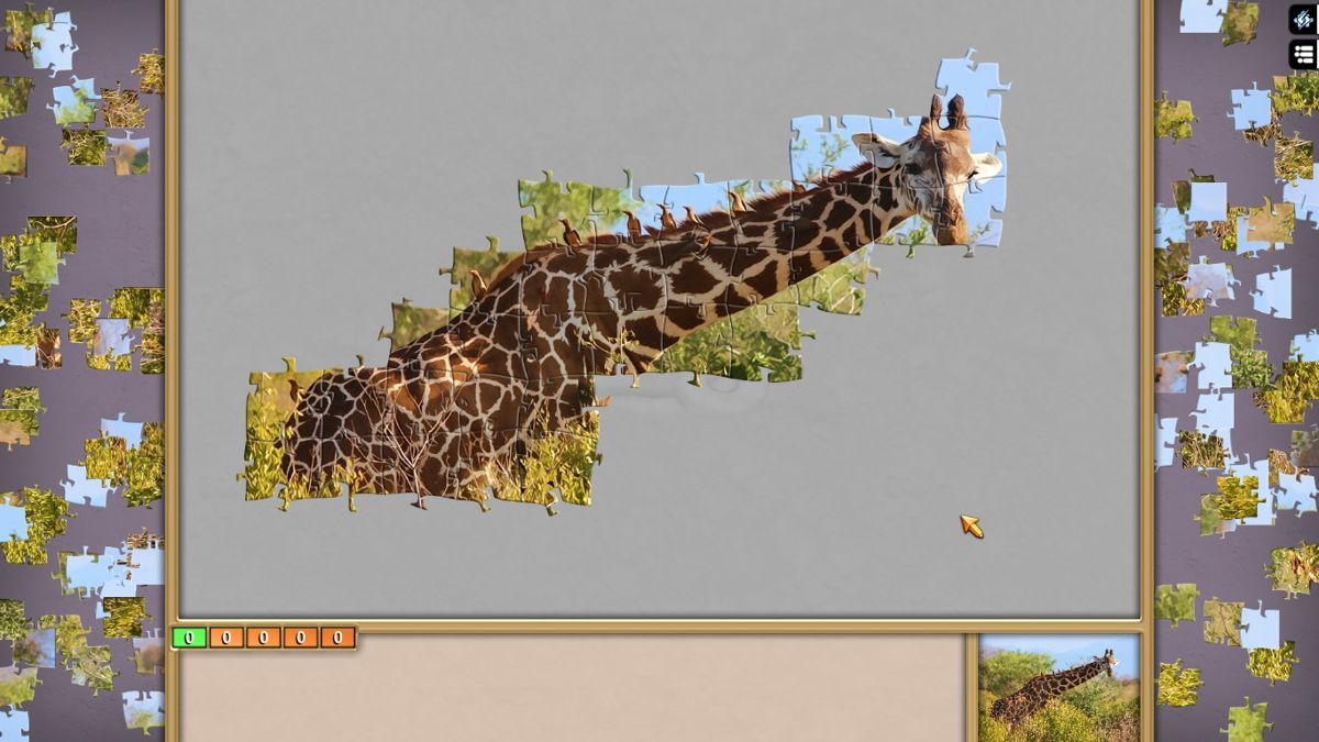 Pixel Puzzles Ultimate: Savanna (Windows) screenshot: A challenge for mystelf, complete the inner picture and the outline afterwards.