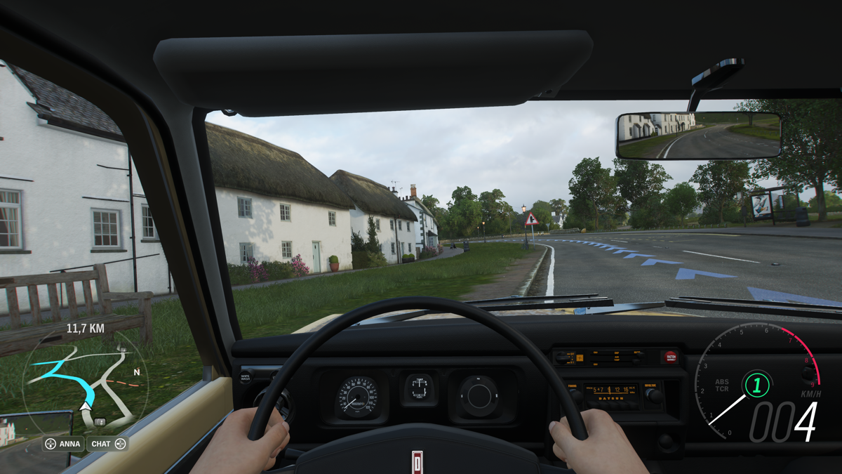 Forza Horizon 4 (Windows Apps) screenshot: Datsun 510 1970 cockpit view, Summer season