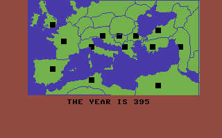 The Fall of Rome (Commodore 64) screenshot: Map of your provonces