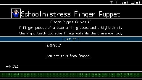 WTF: work time fun (PSP) screenshot: Some trinkets have naughty descriptions