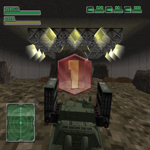 Seek and Destroy (PlayStation 2) screenshot: The start of a mini battle. The objective is to locate and destroy the enemy tank