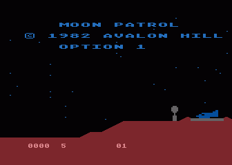Moon Patrol (Atari 8-bit) screenshot: Title