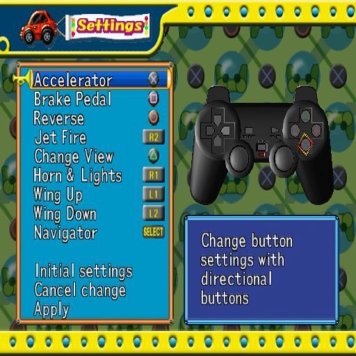 Road Trip (PlayStation 2) screenshot: The in-game configuration options allow the controller buttons to be reconfigured