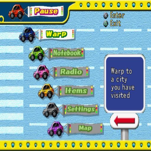 Road Trip (PlayStation 2) screenshot: This is where the player's progress through the game is recorded.