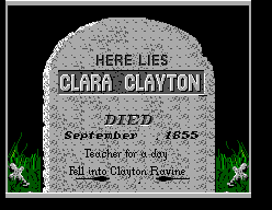 Back to the Future Part III (SEGA Master System) screenshot: RIP Clara