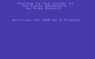 Journey to the Center of the Earth Adventure (Commodore PET/CBM) screenshot: Title Screen