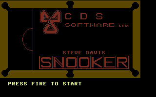 Steve Davis Snooker (Commodore 16, Plus/4) screenshot: Title Screen.