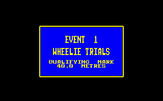 BMX Freestyle (Amstrad CPC) screenshot: Wheelie trials