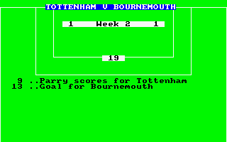 Champions! (Amstrad CPC) screenshot: Match Highlights.