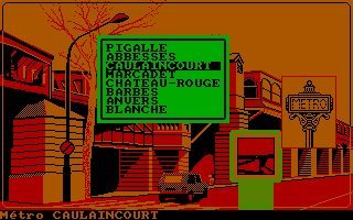 Les Ripoux (DOS) screenshot: Using the metro subway