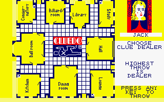 Cluedo (Amstrad CPC) screenshot: The board.