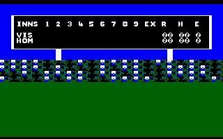Championship Baseball (Amstrad CPC) screenshot: Scoreboard.