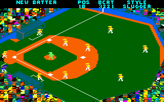 Championship Baseball (Amstrad CPC) screenshot: The field of play.