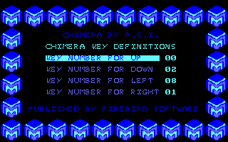 Chimera (Amstrad CPC) screenshot: Title Screen.