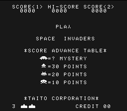 Space Invaders (SNES) screenshot: Score table. Kill ALL invaders now!